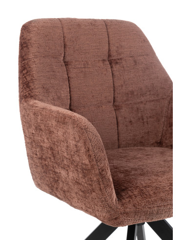 Chaise Louna en fer/acrylique marron