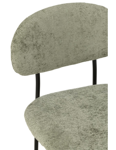 Chaise de salle à manger en textile/métal vert menthe