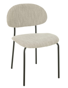 Chaise de salle à manger en textile/métal beige