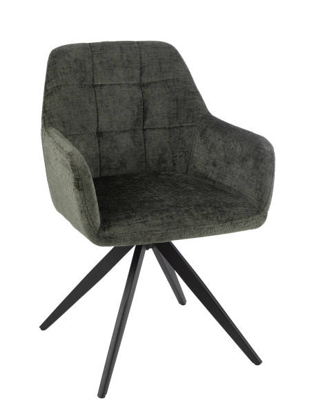 Chaise Louna en fer/acrylique vert