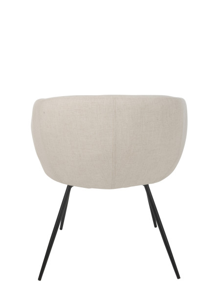 Chaise Pays de Galles en acier/mousse ivoire Chaise Pays de Galles en acier/mousse ivoire