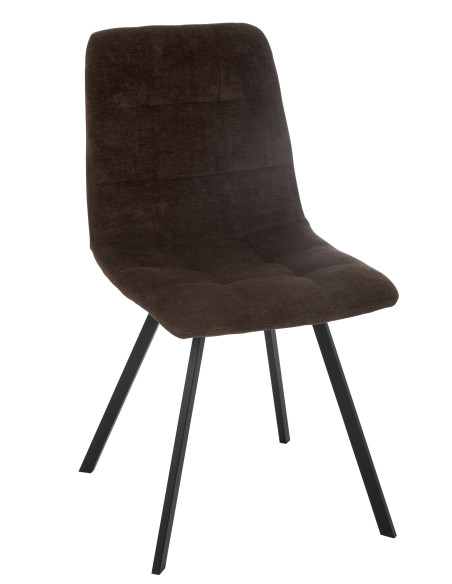 Chaise de salle à manger Clark en métal/polyester marron Chaise de salle à manger Clark en métal/polyester marron