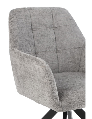 Chaise Louna en fer/acrylique gris