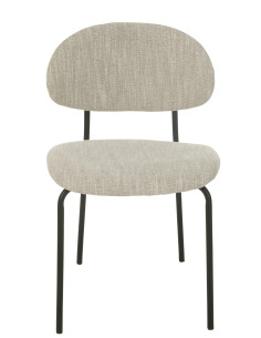 Chaise de salle à manger en textile/métal beige 2