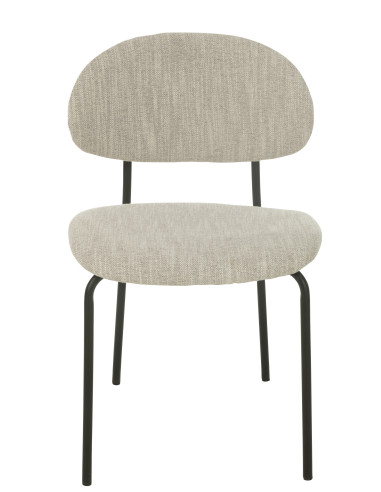 Chaise de salle à manger en textile/métal beige