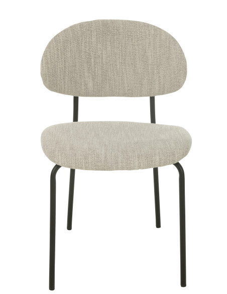 Chaise de salle à manger en textile/métal beige Chaise de salle à manger en textile/métal beige