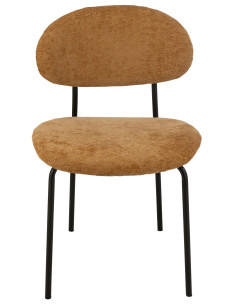 Chaise de salle à manger en textile/métal ocre 2