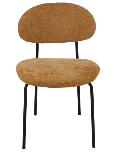 Chaise de salle à manger en textile/métal ocre