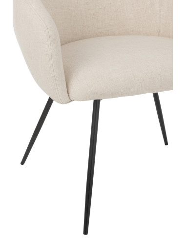 Chaise Pays de Galles en acier/mousse ivoire