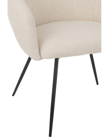 Chaise Pays de Galles en acier/mousse ivoire Chaise Pays de Galles en acier/mousse ivoire