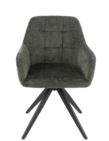 Chaise Louna en fer/acrylique vert