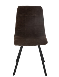 Chaise de salle à manger Clark en métal/polyester marron 2