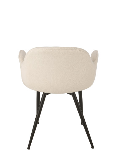 Chaise de salle à manger en tissu/métal blanc