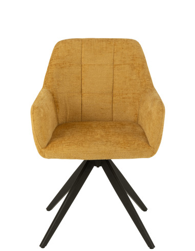 Chaise Louna en fer/acrylique ocre