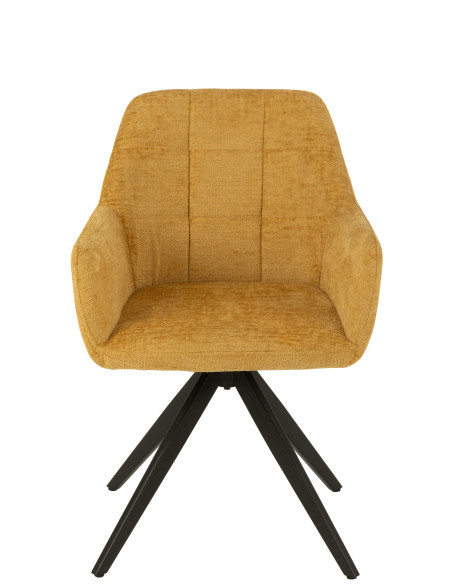 Chaise Louna en fer/acrylique ocre Chaise Louna en fer/acrylique ocre