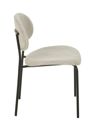 Chaise de salle à manger en textile/métal beige