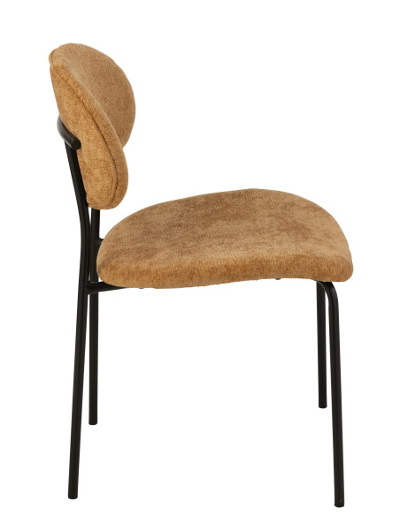 Chaise de salle à manger en textile/métal ocre Chaise de salle à manger en textile/métal ocre