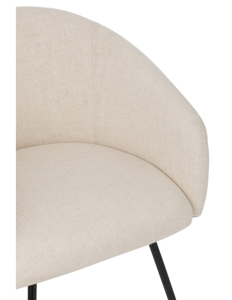 Chaise Pays de Galles en acier/mousse ivoire Chaise Pays de Galles en acier/mousse ivoire