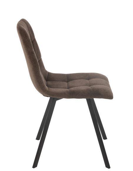 Chaise de salle à manger Clark en métal/polyester marron Chaise de salle à manger Clark en métal/polyester marron