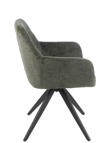 Chaise Louna en fer/acrylique vert