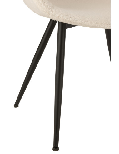 Chaise de salle à manger en tissu/métal blanc