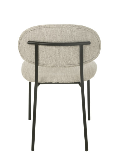 Chaise de salle à manger en textile/métal beige