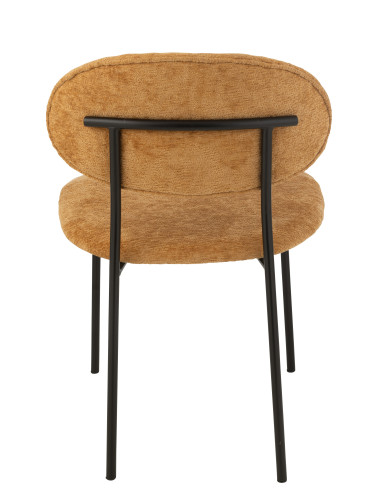 Chaise de salle à manger en textile/métal ocre
