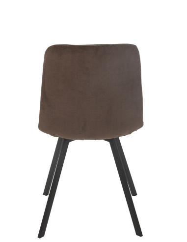 Chaise de salle à manger Clark en métal/polyester marron