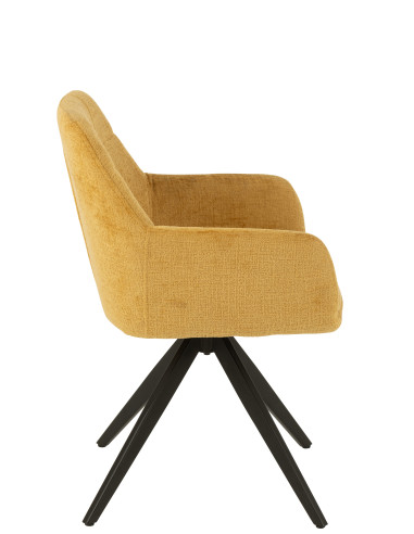 Chaise Louna en fer/acrylique ocre