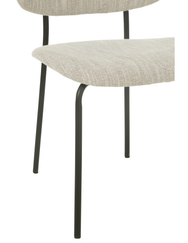 Chaise de salle à manger en textile/métal beige