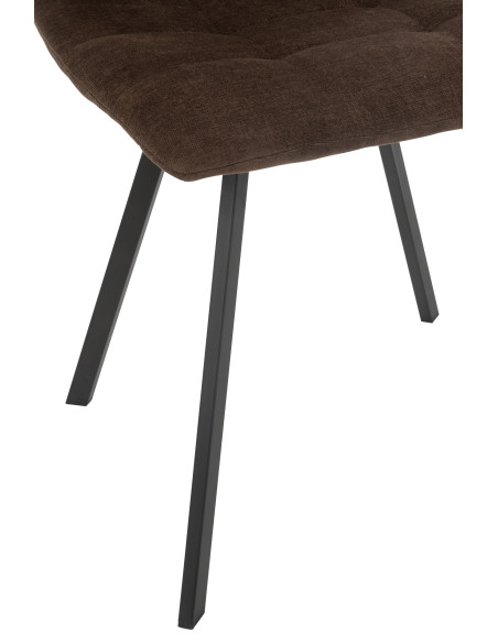 Chaise de salle à manger Clark en métal/polyester marron Chaise de salle à manger Clark en métal/polyester marron