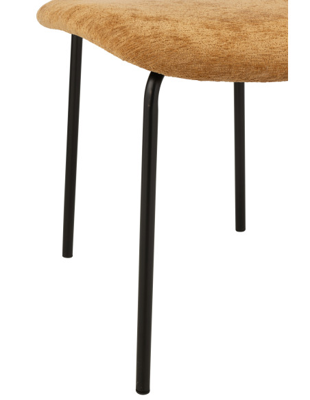 Chaise de salle à manger en textile/métal ocre Chaise de salle à manger en textile/métal ocre