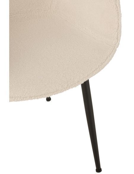 Chaise de salle à manger en tissu/métal blanc Chaise de salle à manger en tissu/métal blanc