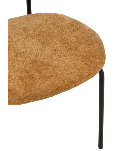 Chaise de salle à manger en textile/métal ocre
