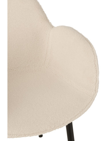 Chaise de salle à manger en tissu/métal blanc