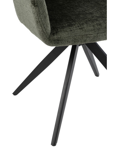 Chaise Louna en fer/acrylique vert