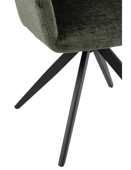 Chaise Louna en fer/acrylique vert