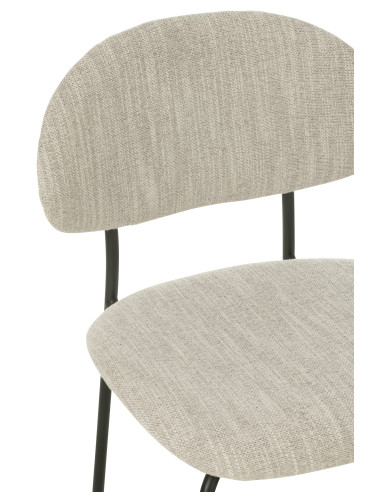Chaise de salle à manger en textile/métal beige