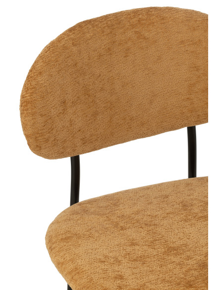 Chaise de salle à manger en textile/métal ocre Chaise de salle à manger en textile/métal ocre