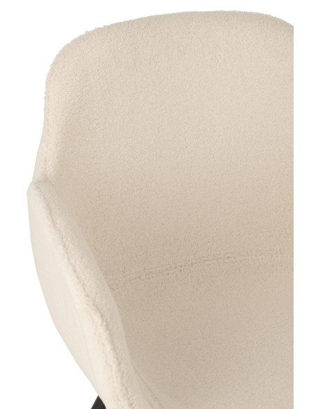 Chaise de salle à manger en tissu/métal blanc Chaise de salle à manger en tissu/métal blanc