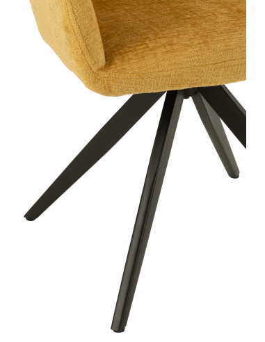 Chaise Louna en fer/acrylique ocre