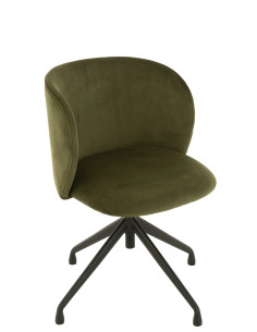 Chaise Pivotante/Relevable/Inclinable Velours Vert Foncé