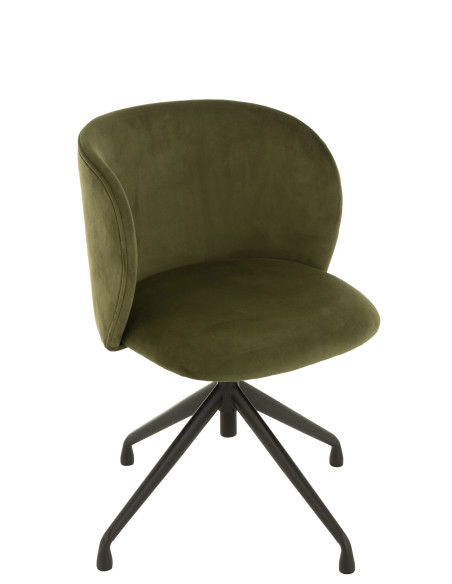 Chaise Pivotante/Relevable/Inclinable Velours Vert Foncé