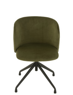 Chaise Pivotante/Relevable/Inclinable Velours Vert Foncé 2