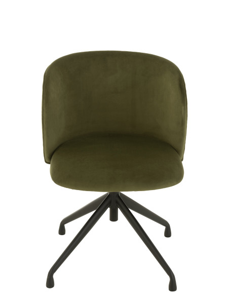 Chaise Pivotante/Relevable/Inclinable Velours Vert Foncé