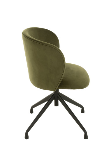Chaise Pivotante/Relevable/Inclinable Velours Vert Foncé