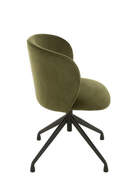 Chaise Pivotante/Relevable/Inclinable Velours Vert Foncé