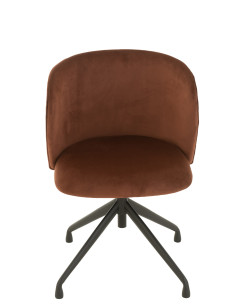 Chaise pivotante / relevable / inclinable en velours marron foncé 2