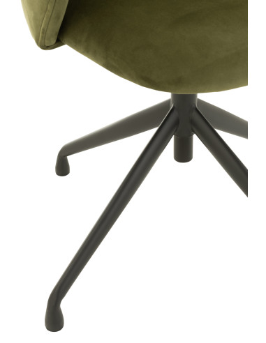 Chaise Pivotante/Relevable/Inclinable Velours Vert Foncé