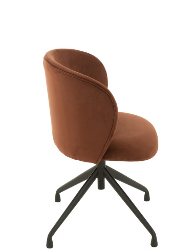 Chaise pivotante / relevable / inclinable en velours marron foncé